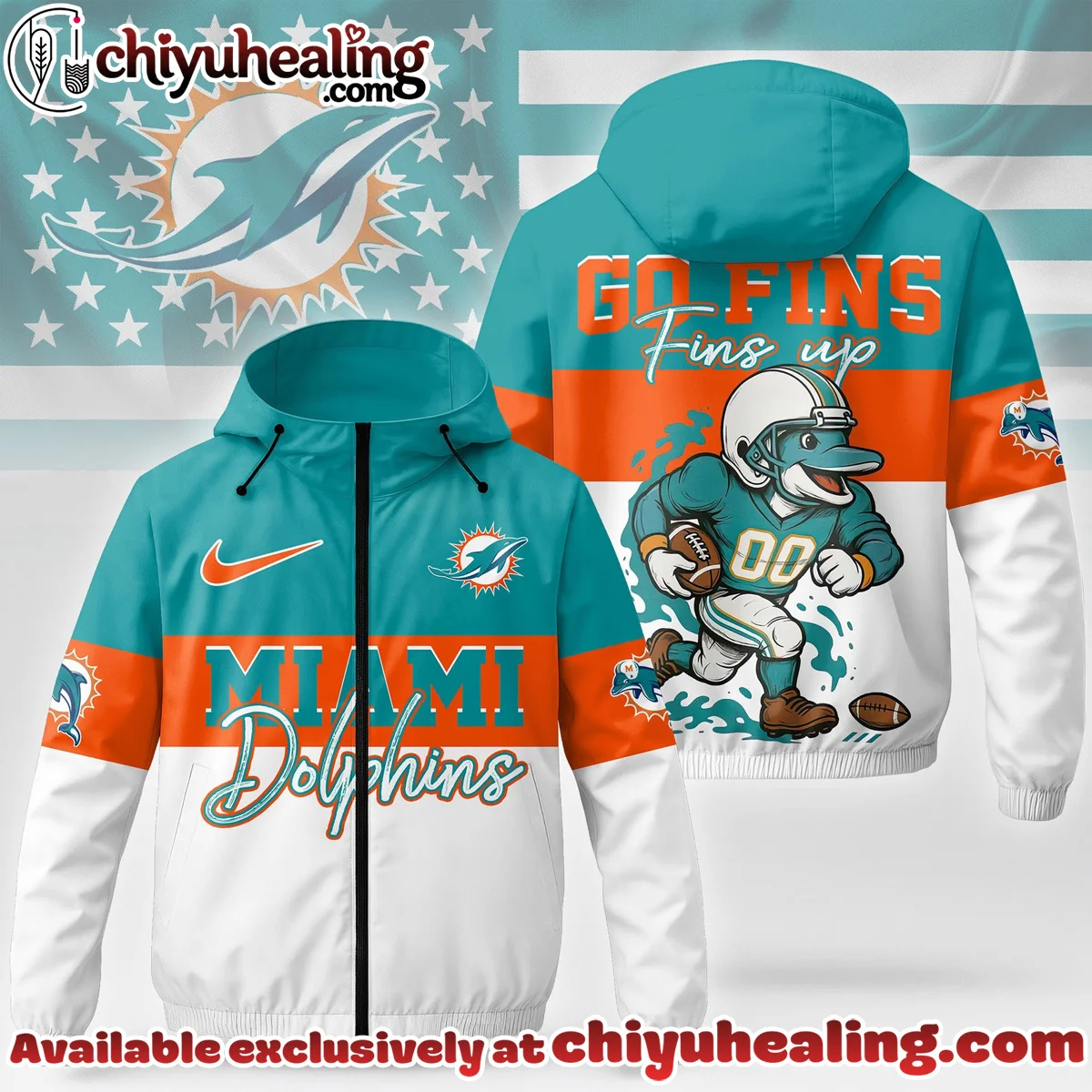 Miami Dolphins Windbreaker Jacket