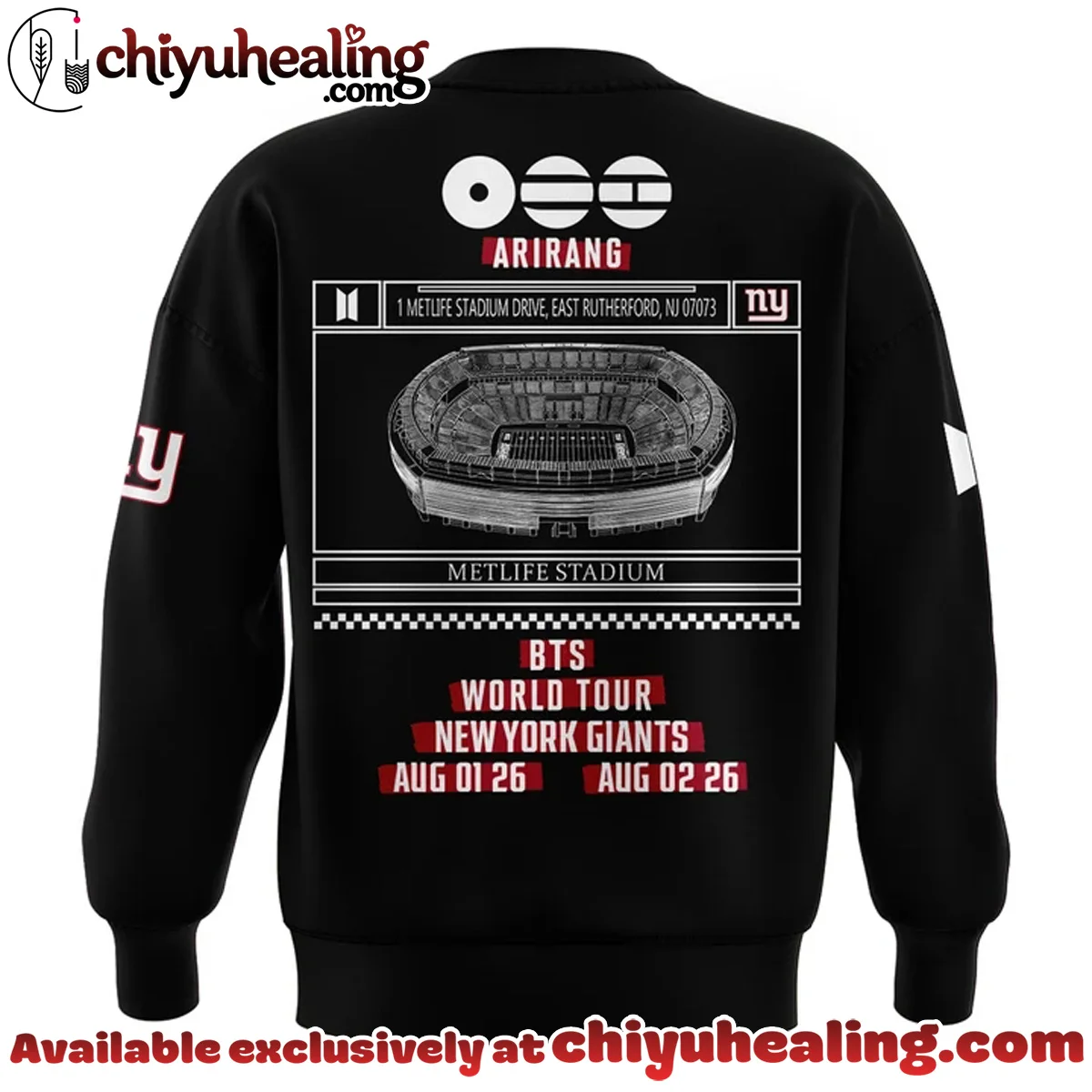 New York Giants x BTS WORLD TOUR ARIRANG T-Shirt & Hoodie (Style 2) New York Giants x BTS WORLD TOUR ARIRANG T-Shirt & Hoodie (Style 2)