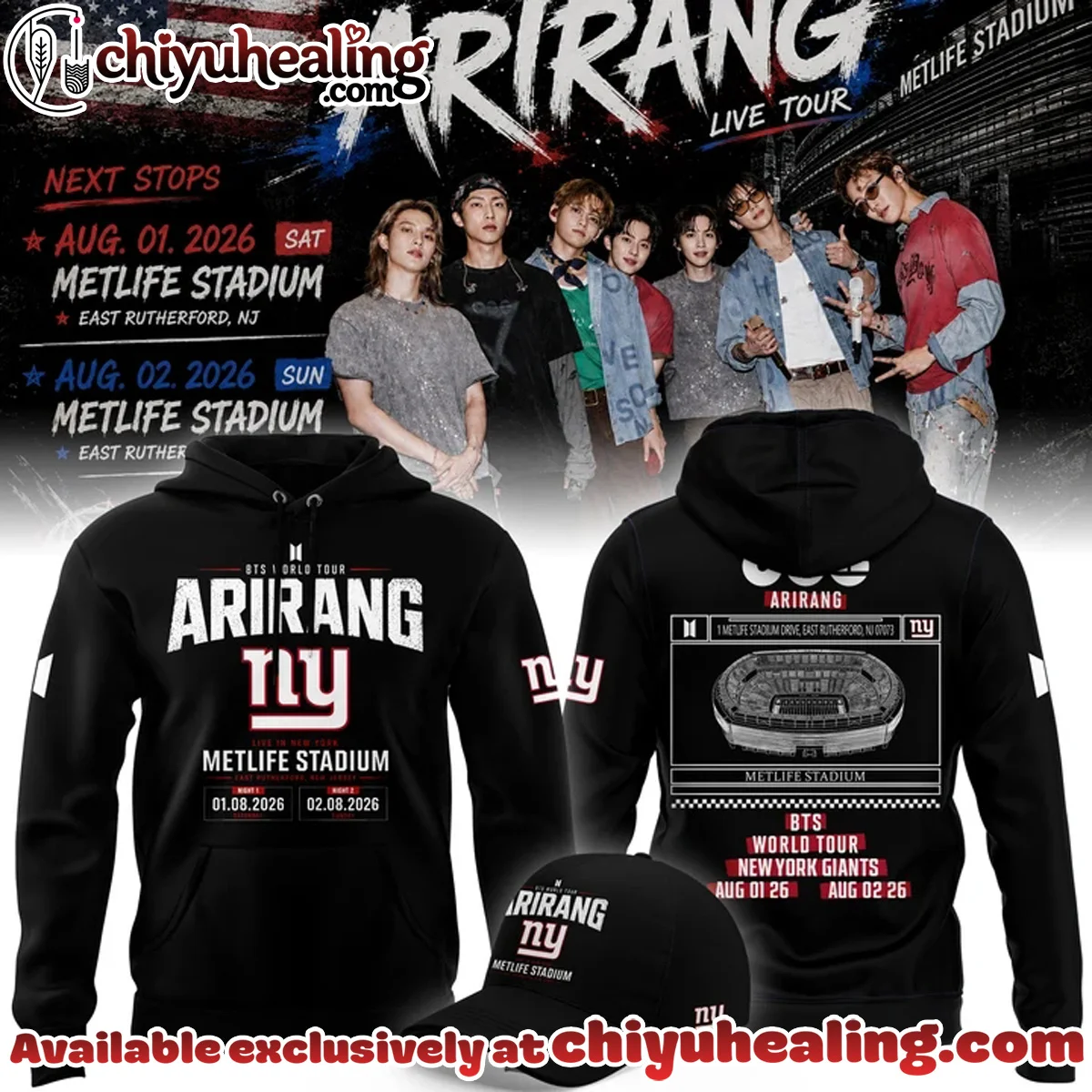 NY Giants x BTS WORLD TOUR ARIRANG Shirt & Hoodie [Drop 4]
