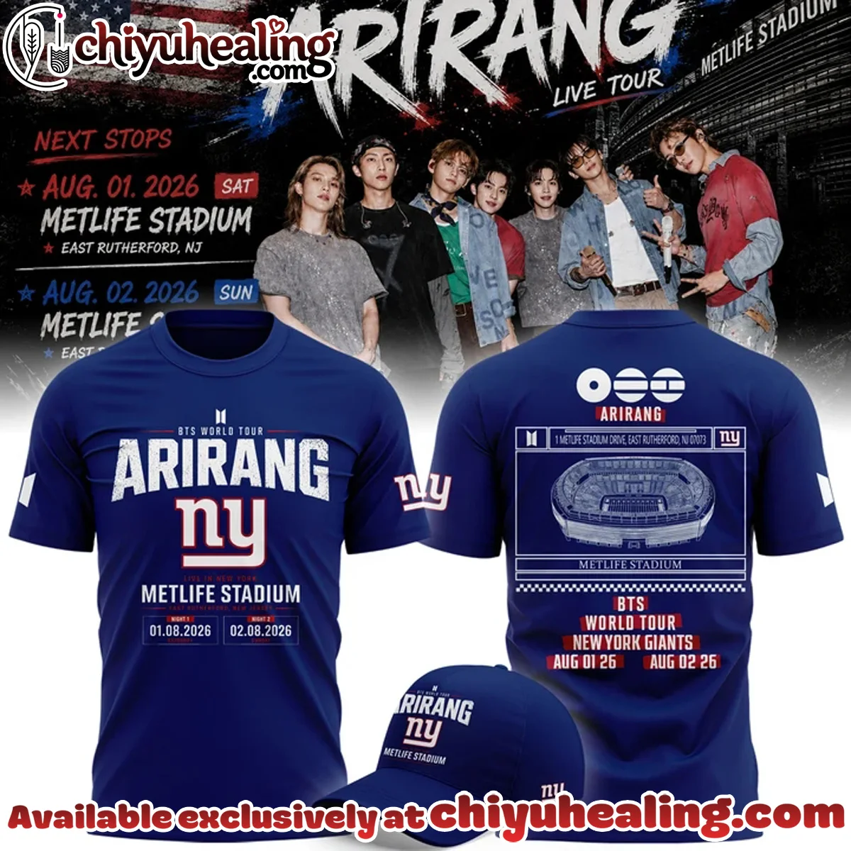NY Giants x BTS WORLD TOUR ARIRANG Shirt & Hoodie - Series 2