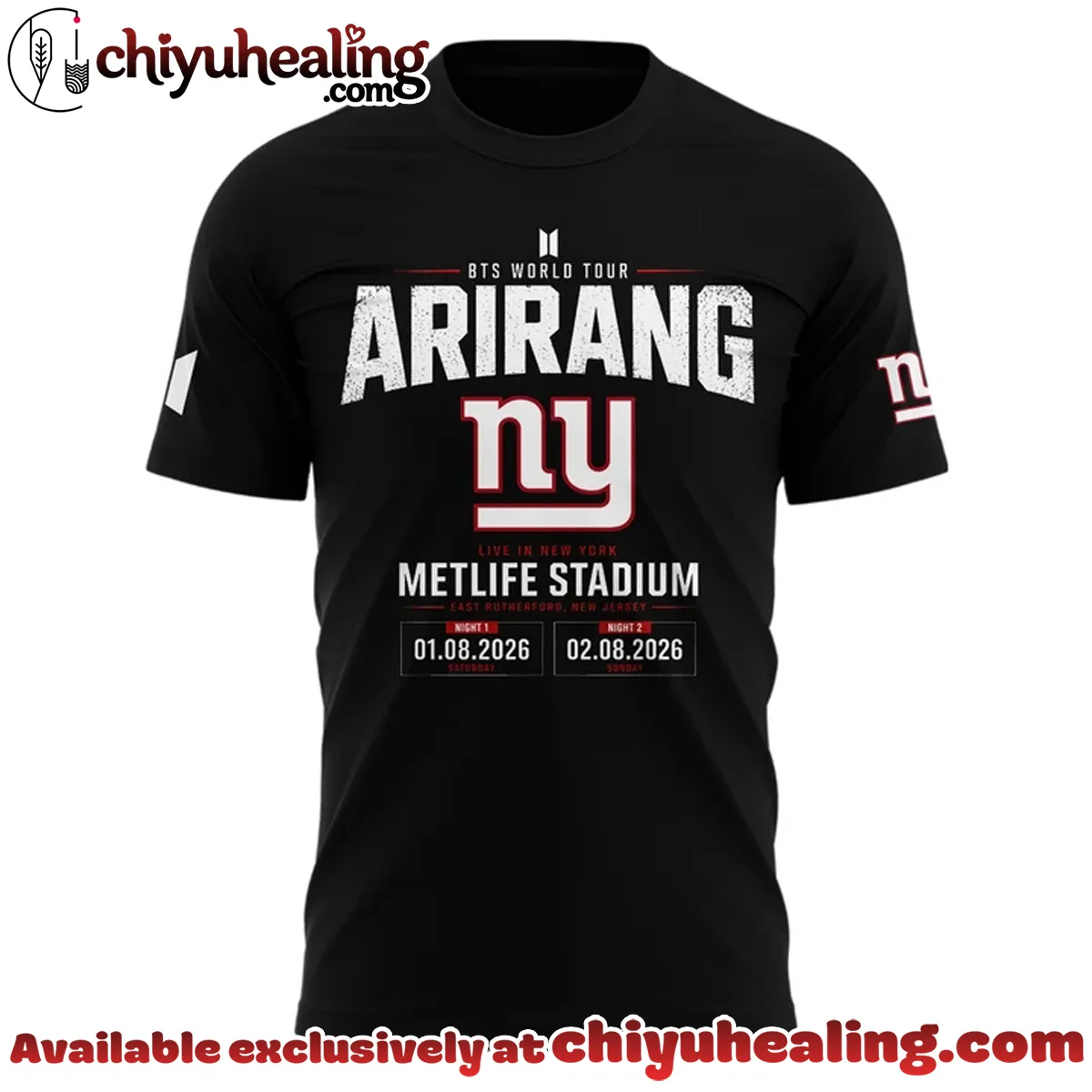 NY Giants x BTS WORLD TOUR ARIRANG T-Shirt & Hoodie - Variant 1 NY Giants x BTS WORLD TOUR ARIRANG T-Shirt & Hoodie - Variant 1