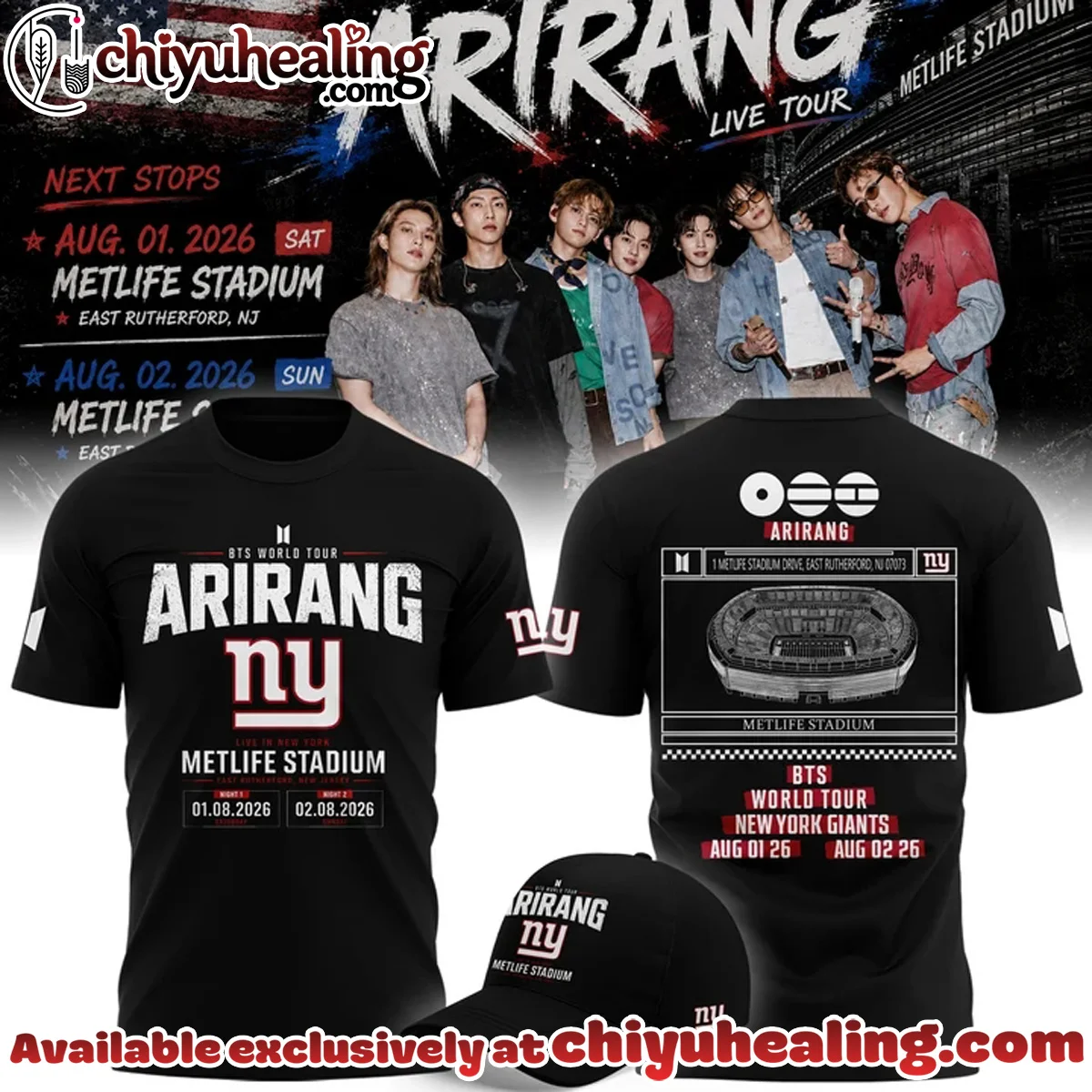 NY Giants x BTS WORLD TOUR ARIRANG T-Shirt & Hoodie - Variant 1