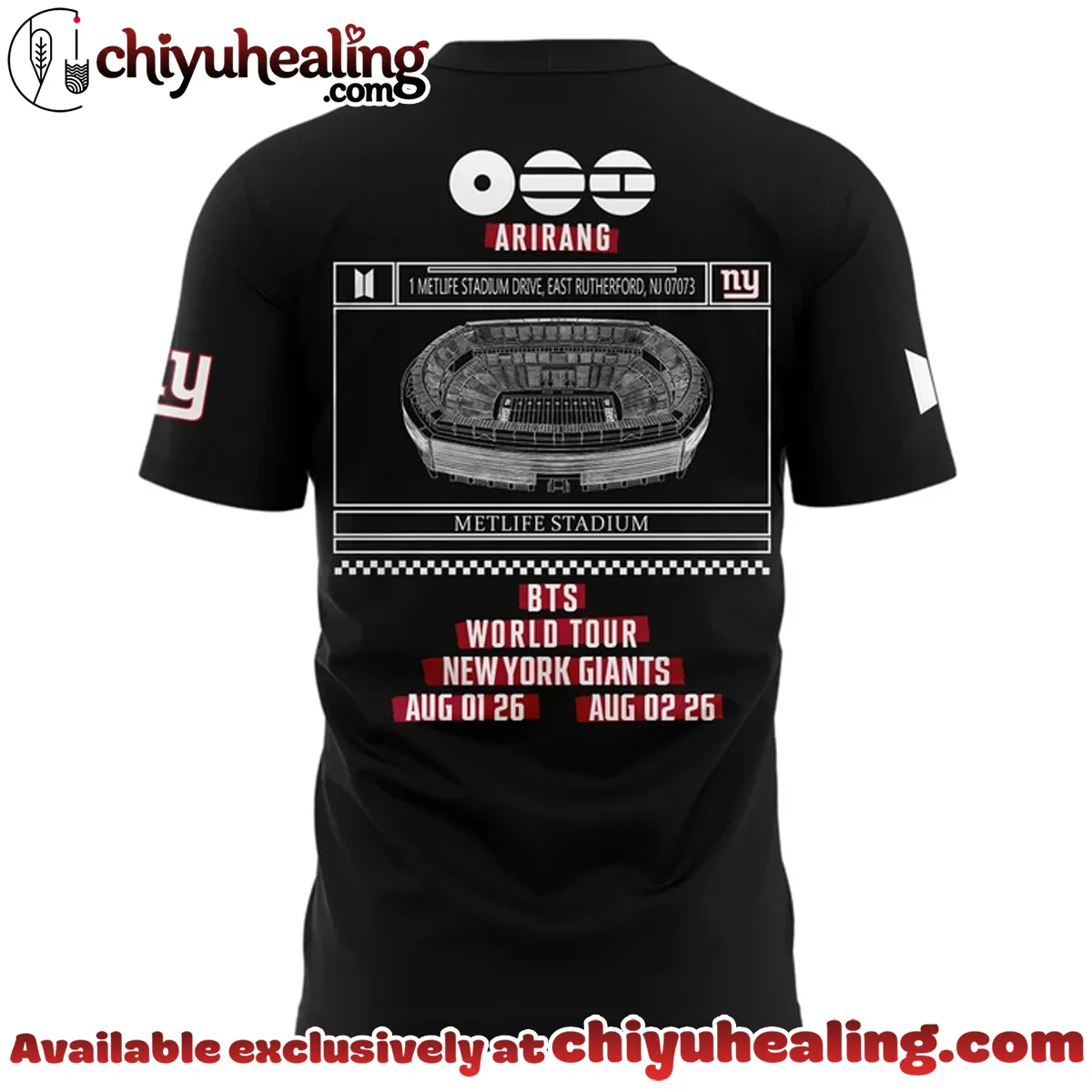 NY Giants x BTS WORLD TOUR ARIRANG T-Shirt & Hoodie - Variant 1 NY Giants x BTS WORLD TOUR ARIRANG T-Shirt & Hoodie - Variant 1