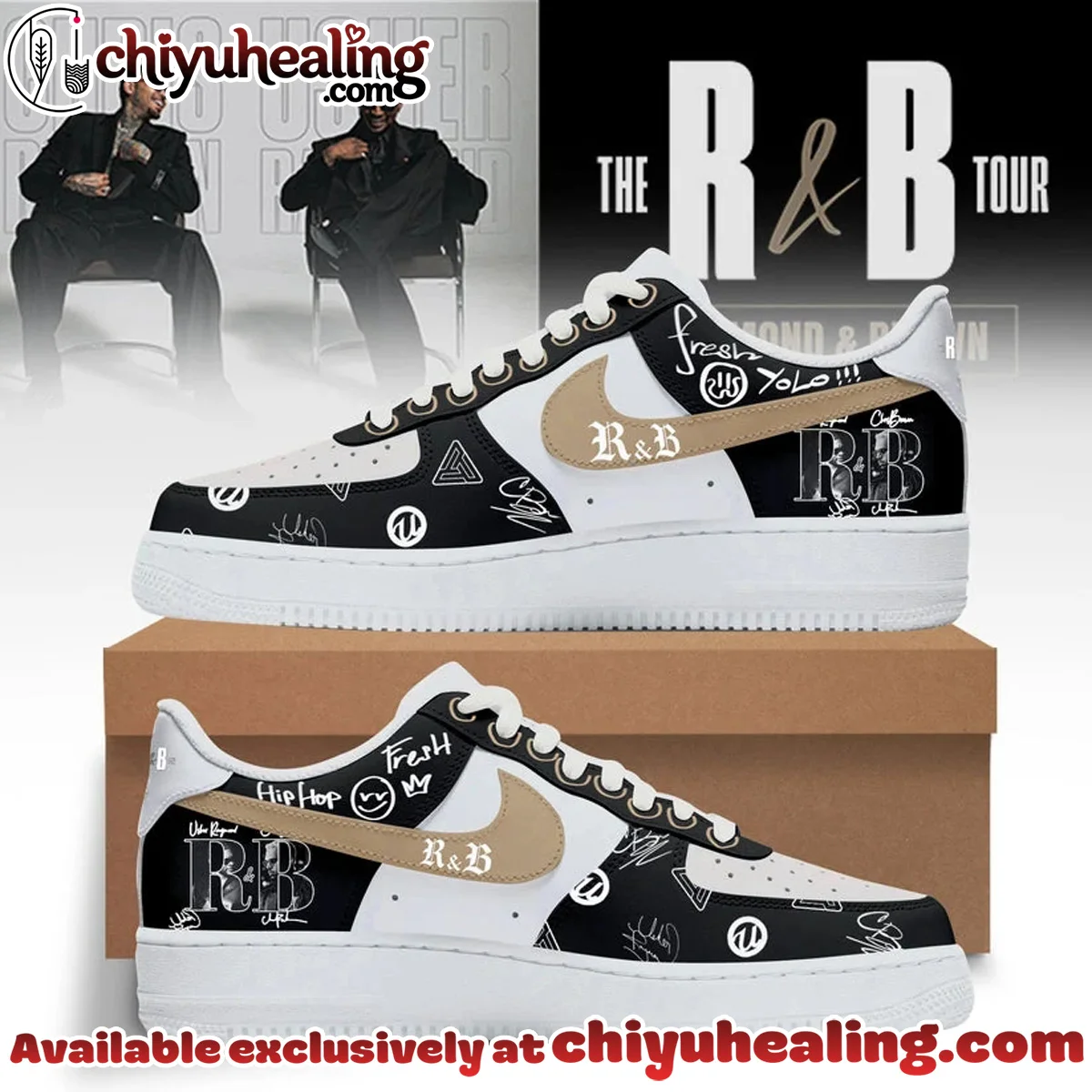 R&B Tour Signature Custom Air Force 1 & Jordan 1 Shoes (Style 1)