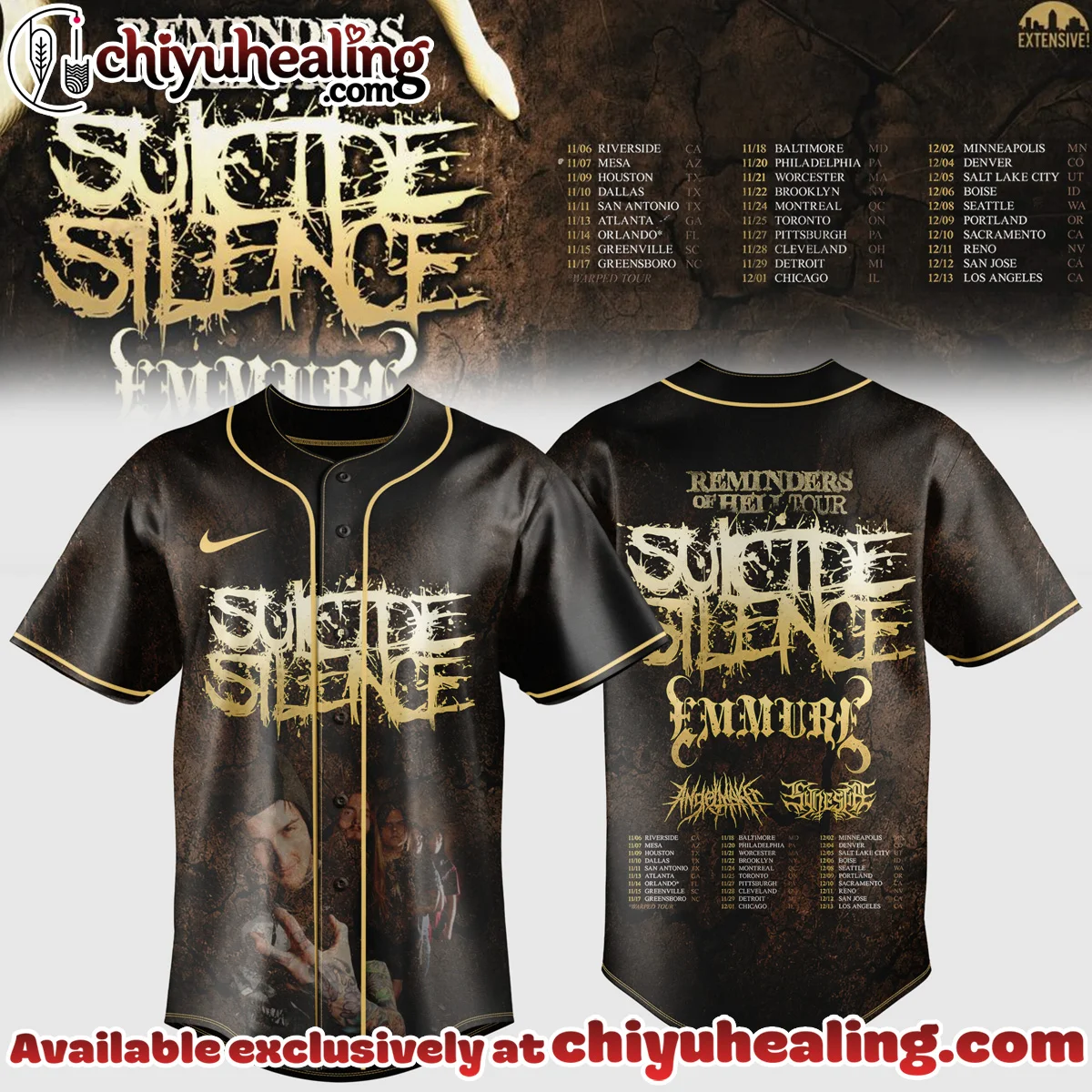Reminders of Hell Tour Baseball Jersey - Variant 13