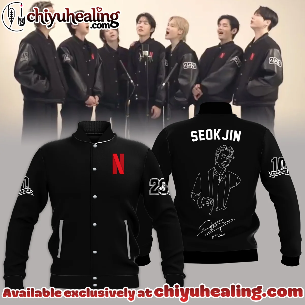 Seokjin 10th Anniversary Baseball Jacket (Design 2)