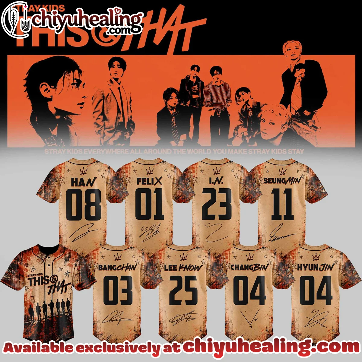 Stray Kids - This & That Signature Baseball Jersey (Design 4)