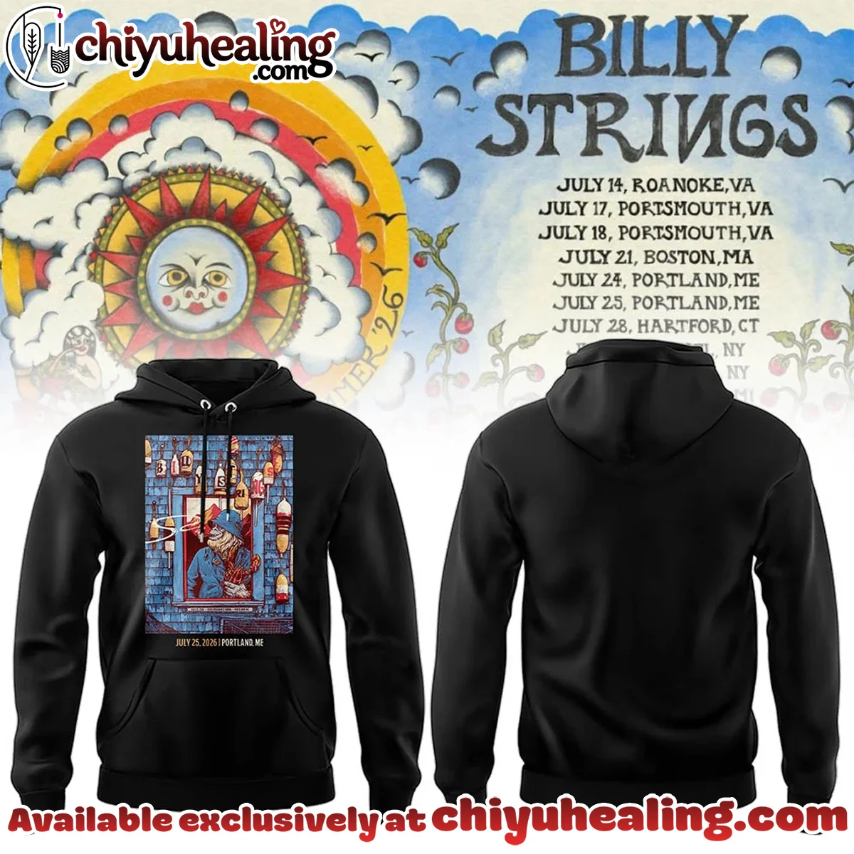 Summer Tour Portland ME Shirt & Hoodie (Design 2)