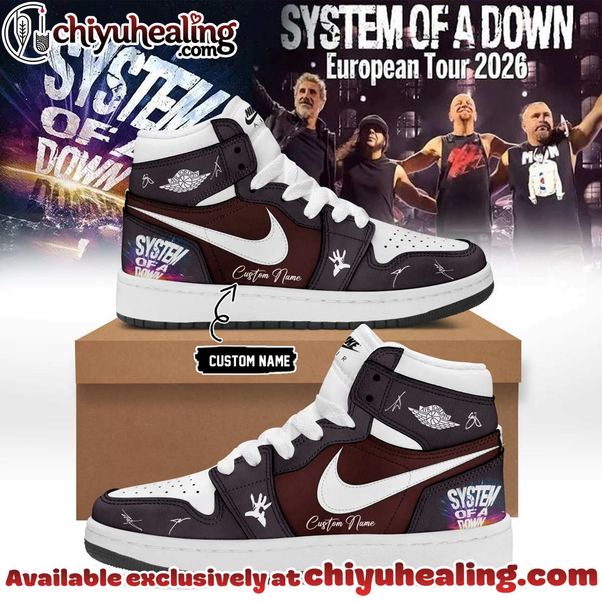 System of a Down Europe UK Stadium Tour Signature Custom Air Force 1 & Jordan 1 Shoes [Batch 2]
