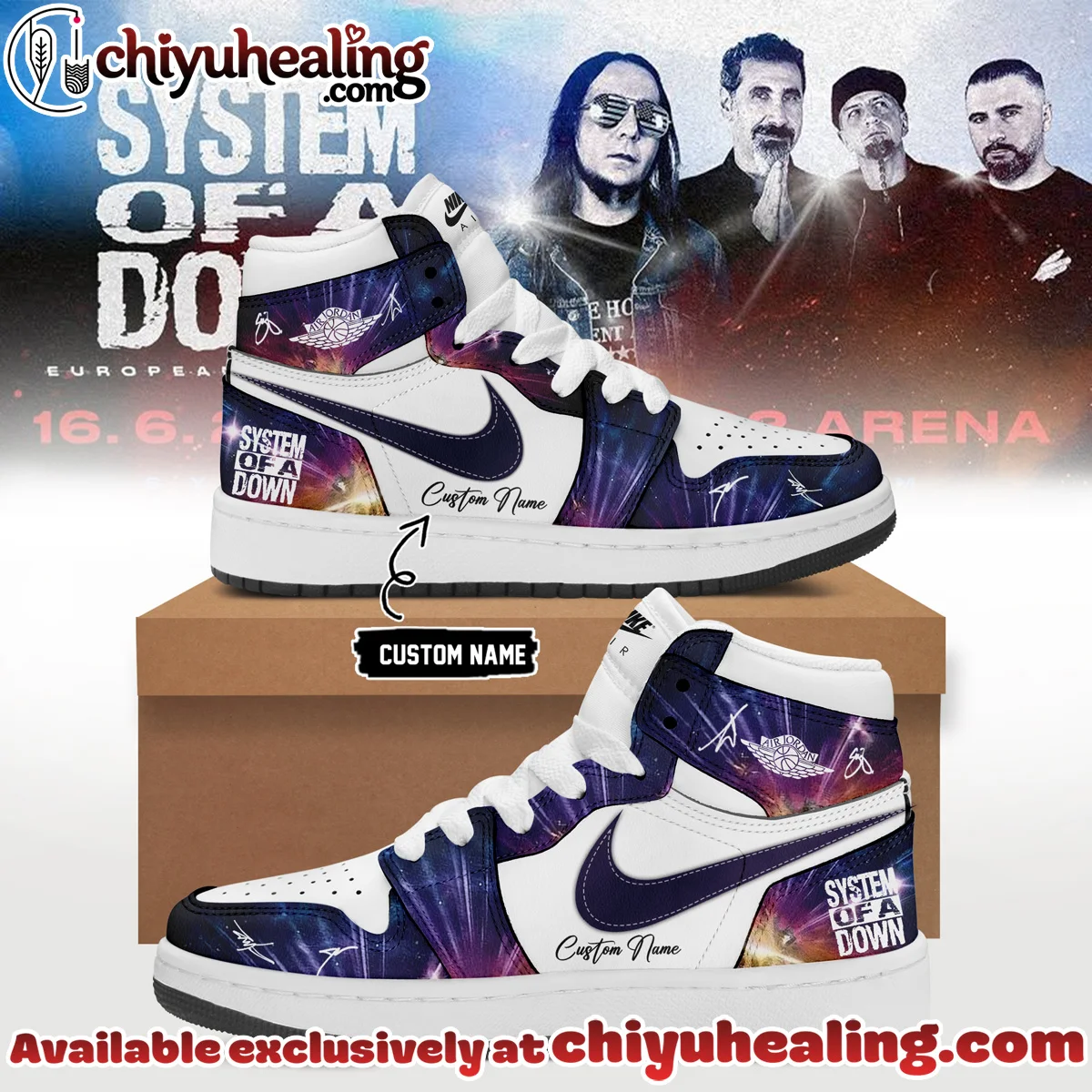 System of a Down Europe UK Stadium Tour Signature Custom Air Force 1 & Jordan 1 Shoes - Series 51