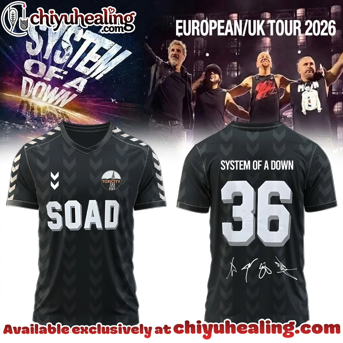 System of a Down Europe UK Stadium Tour Signature Football Jersey [Batch 42]