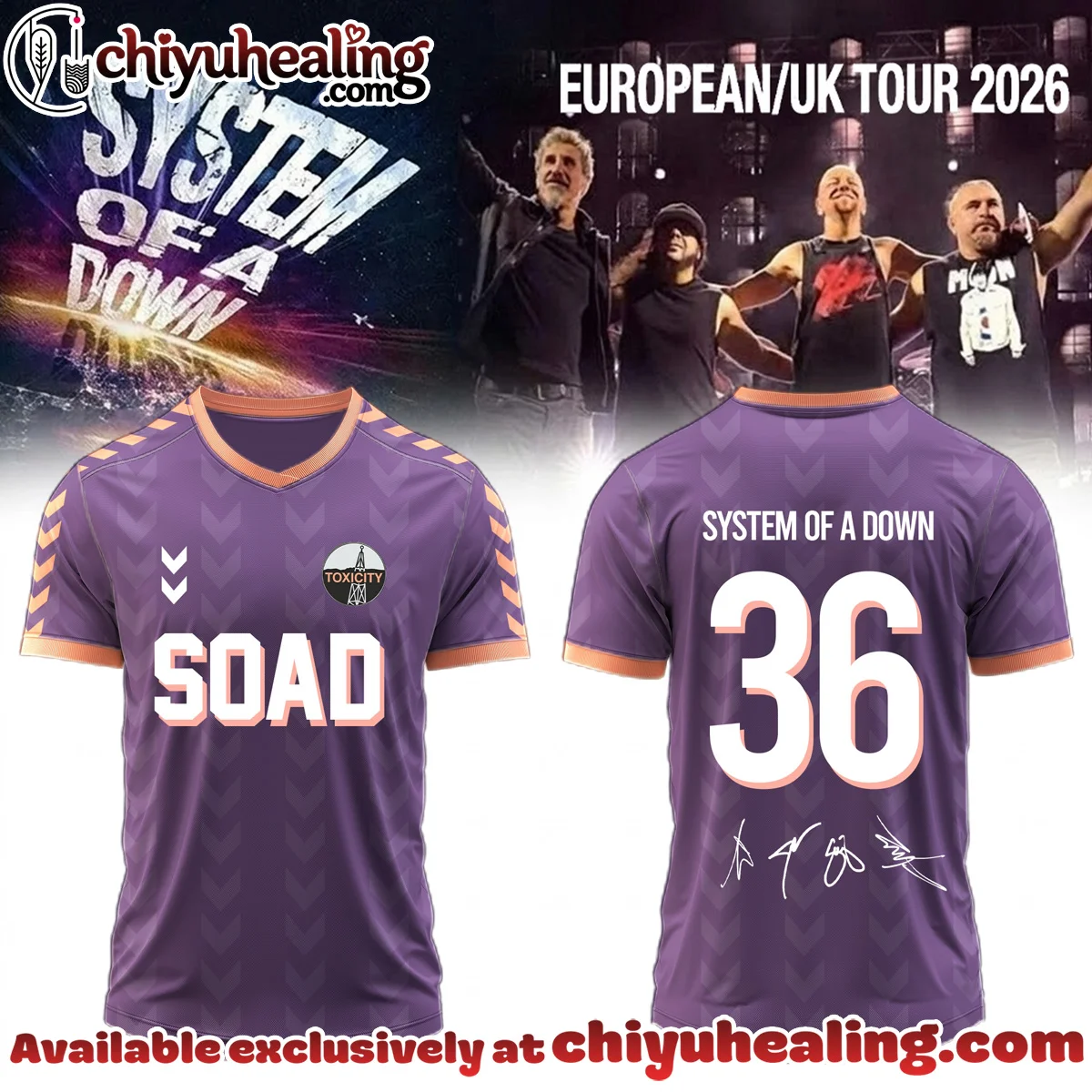 System of a Down Europe UK Stadium Tour Signature Football Jersey (Release 7)