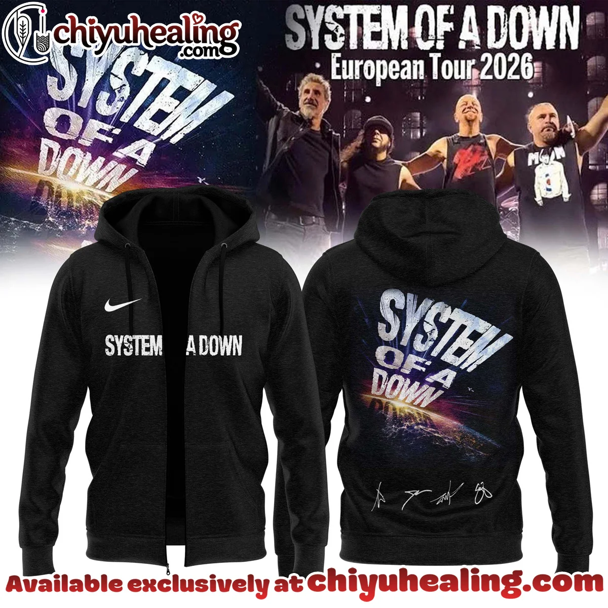System of a Down Europe UK Stadium Tour Signature T-Shirt & Hoodie [Drop 8]