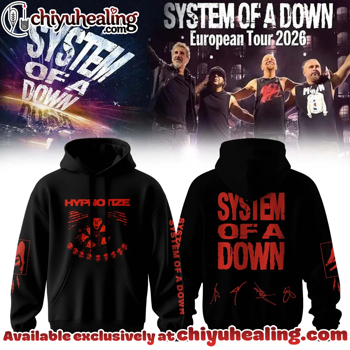System of a Down Europe UK Stadium Tour Signature T-Shirt & Hoodie - Part 40