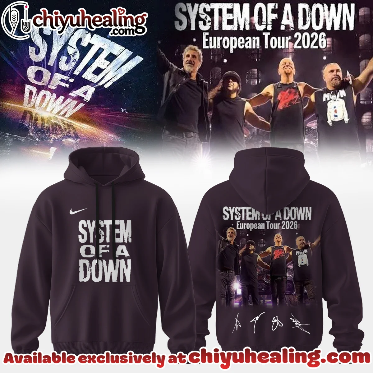 System of a Down Europe UK Stadium Tour Signature T-Shirt & Hoodie - Variant 20