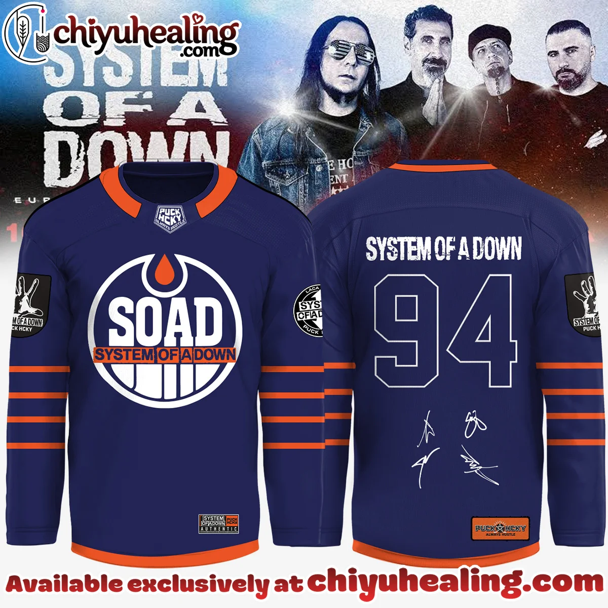 System of a Down Europe UK Stadium Tour Signed Hockey Jersey - Variant 34