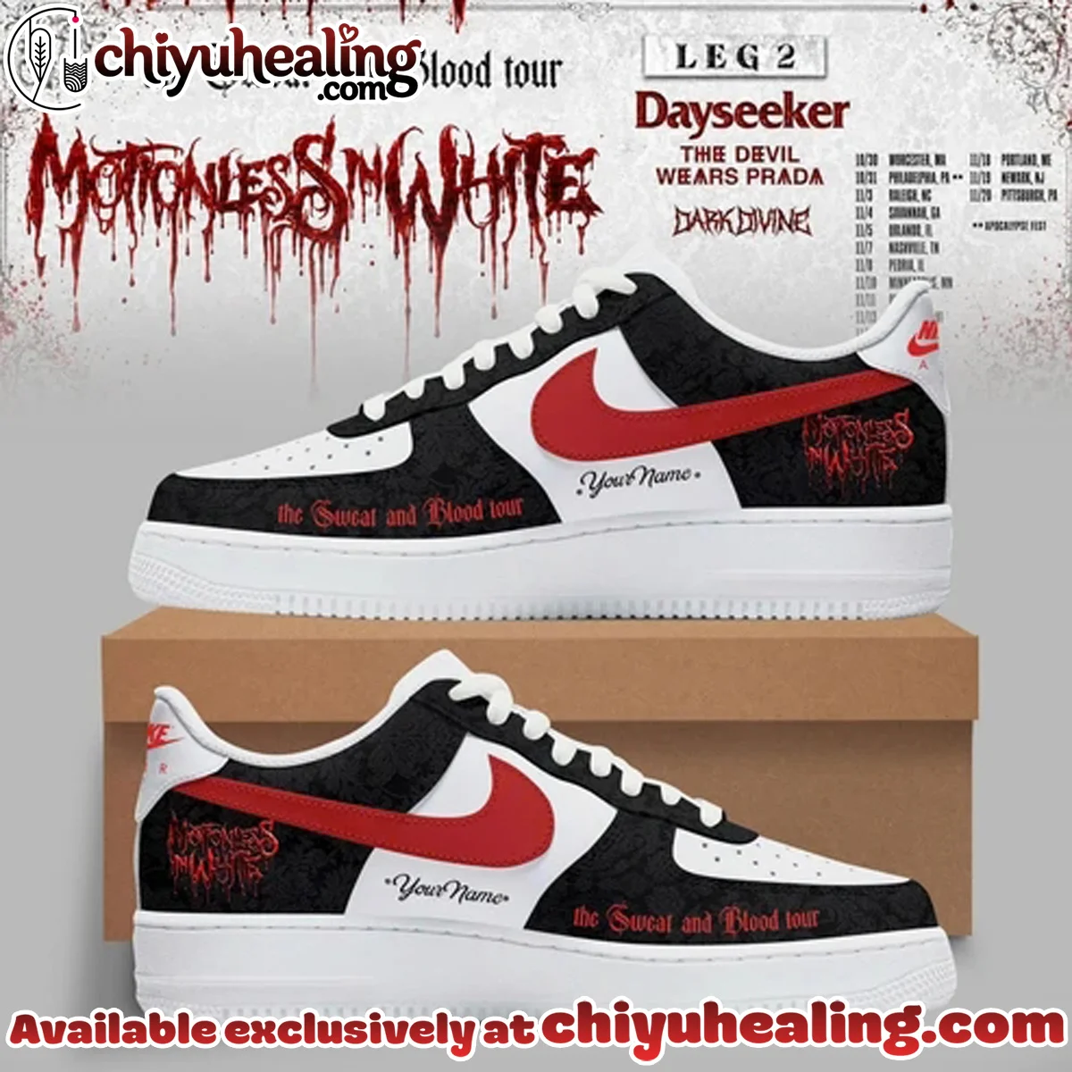 The Sweat and Blood Tour Custom Air Force 1 & Jordan 1 Shoes