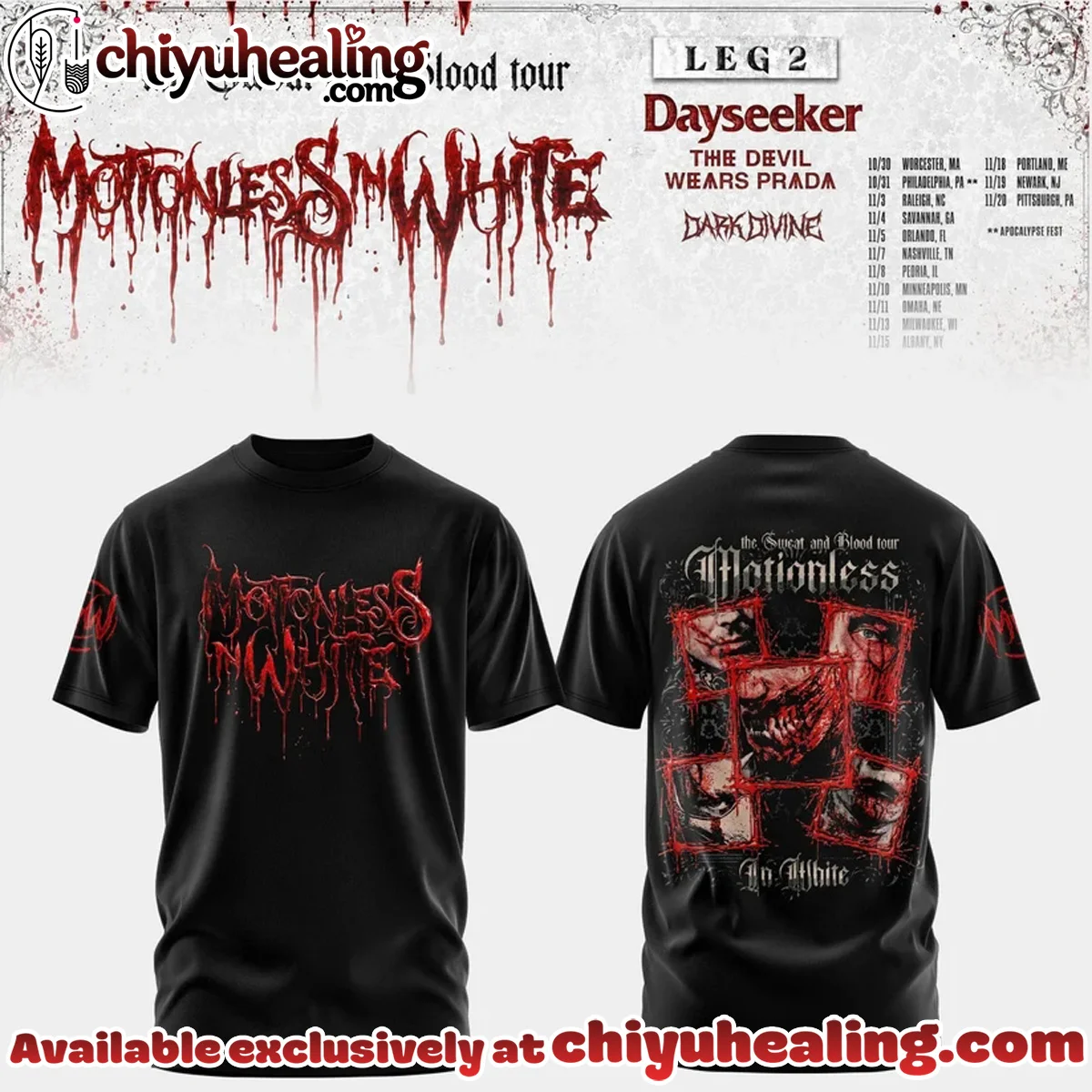 The Sweat & Blood Tour T-Shirt & Hoodie (Style 14)
