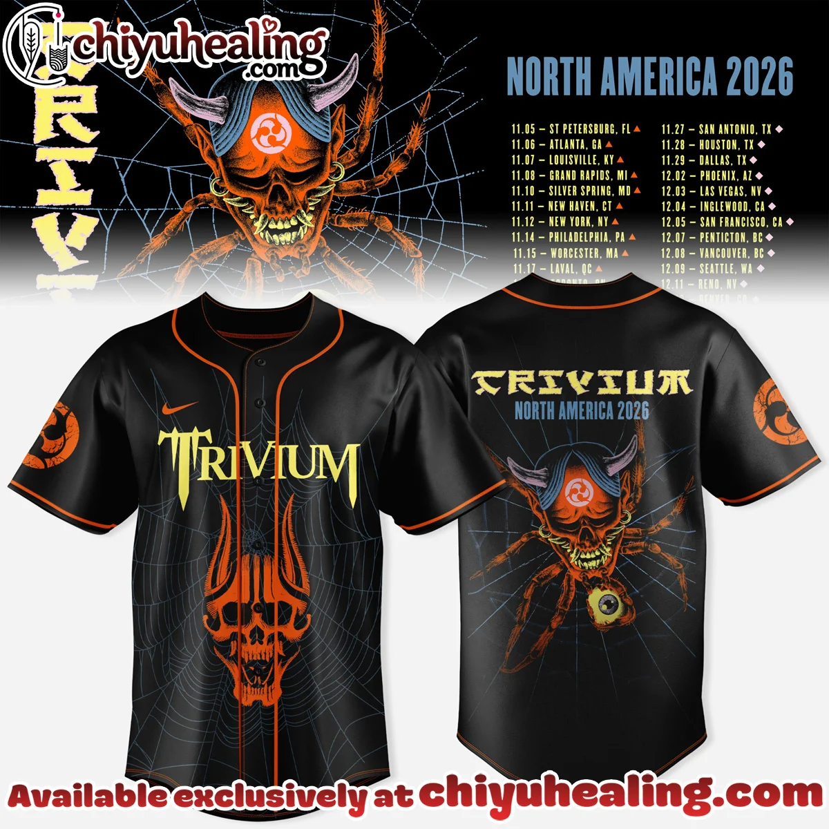 Trivium North America Tour Baseball Jersey - Variant 13