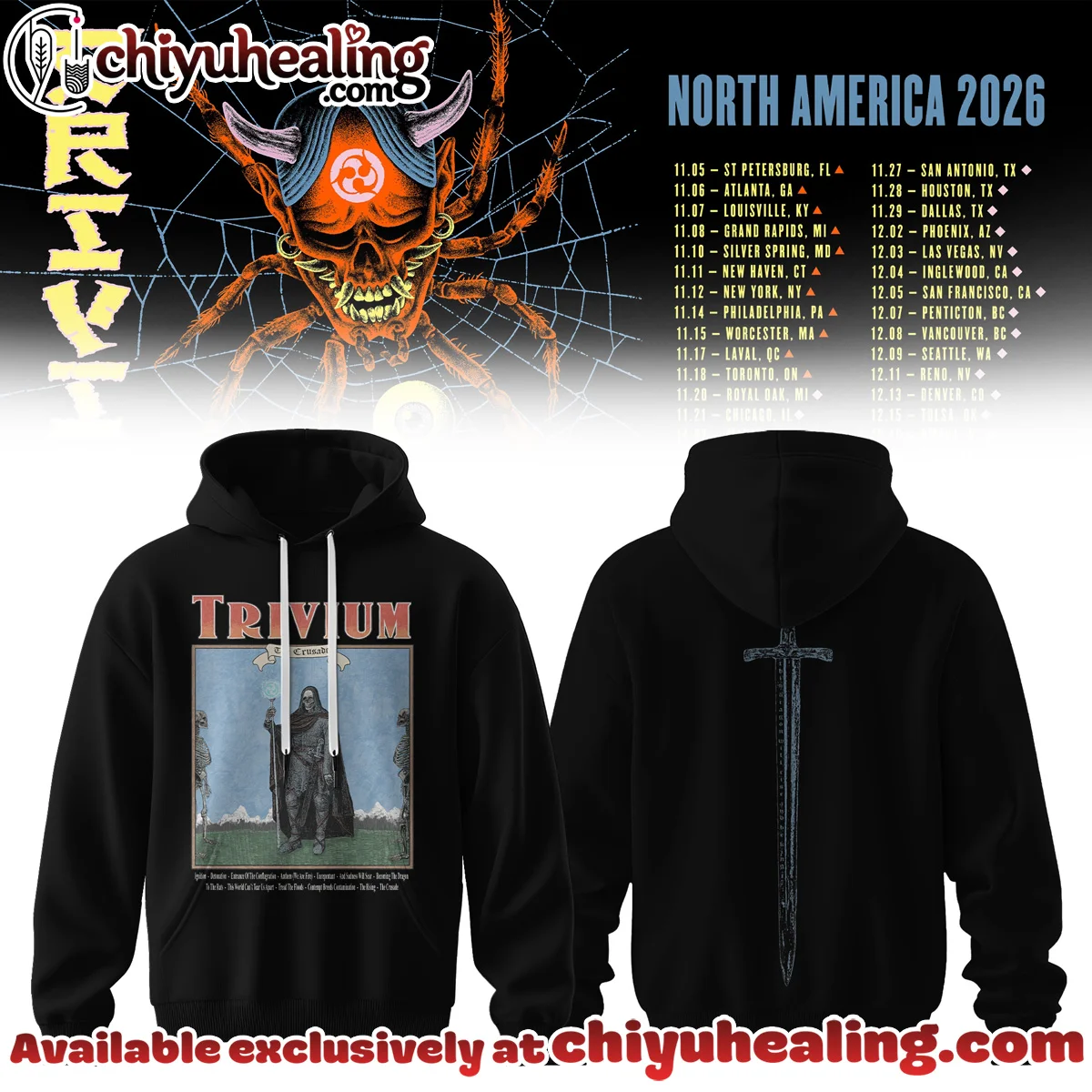 Trivium North America Tour Shirt & Hoodie (Release 2)