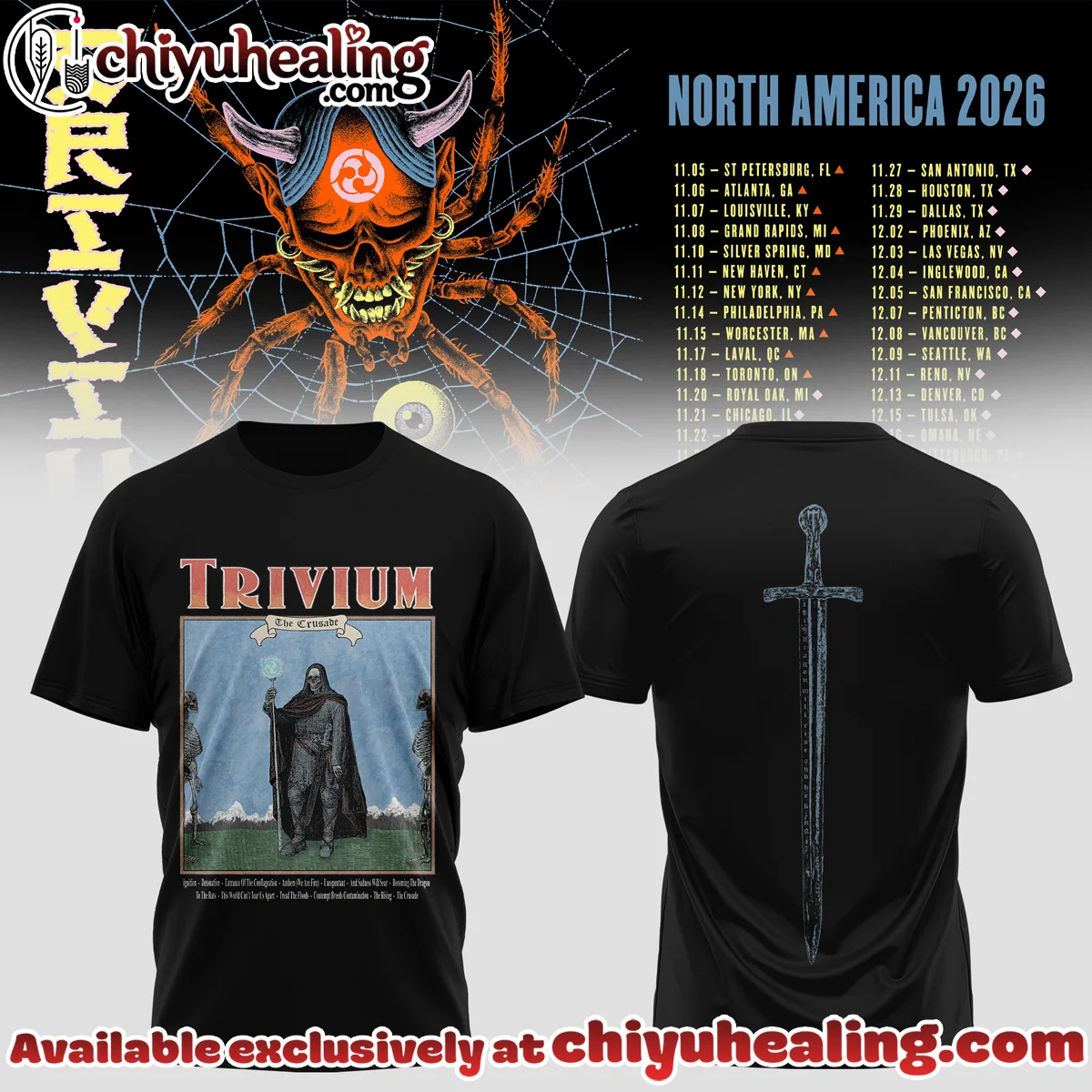 Trivium North America Tour T-Shirt & Hoodie (Design 16)