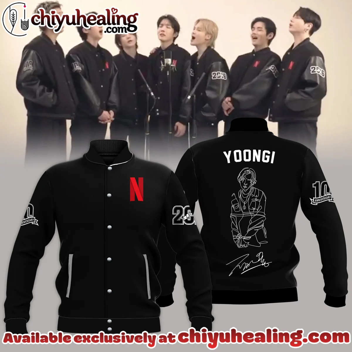 Yoongi Baseball Jacket (Design 1)
